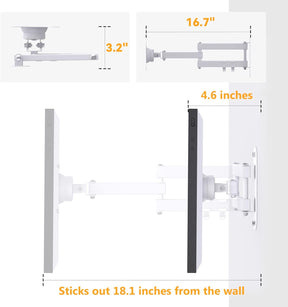 Full Motion Wall Mount Extension Arm Rotate Tilt Swivel